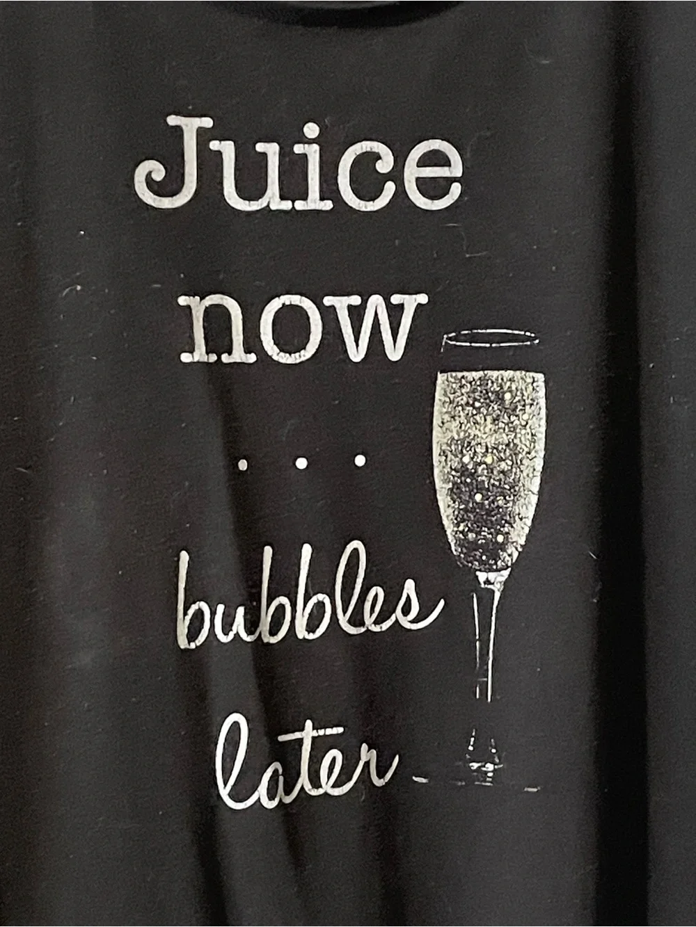 Juice Now Bubbles Later Black Party T-Shirt & sweat line fe tee sz 2x